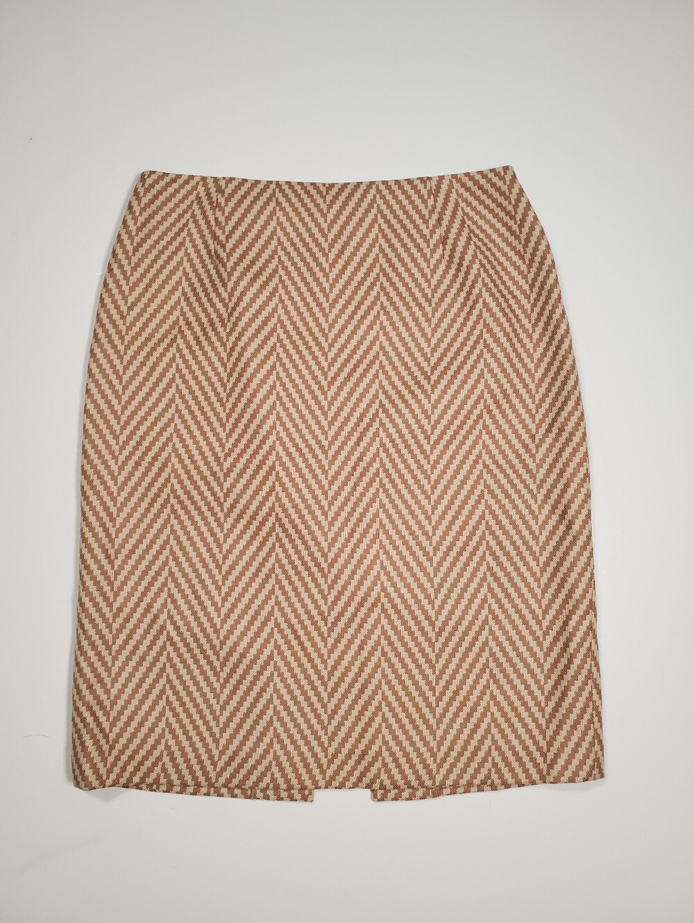 Talbots Collection Made In Italy Vintage Wool Cashmere Chevron Skirt Petite 10